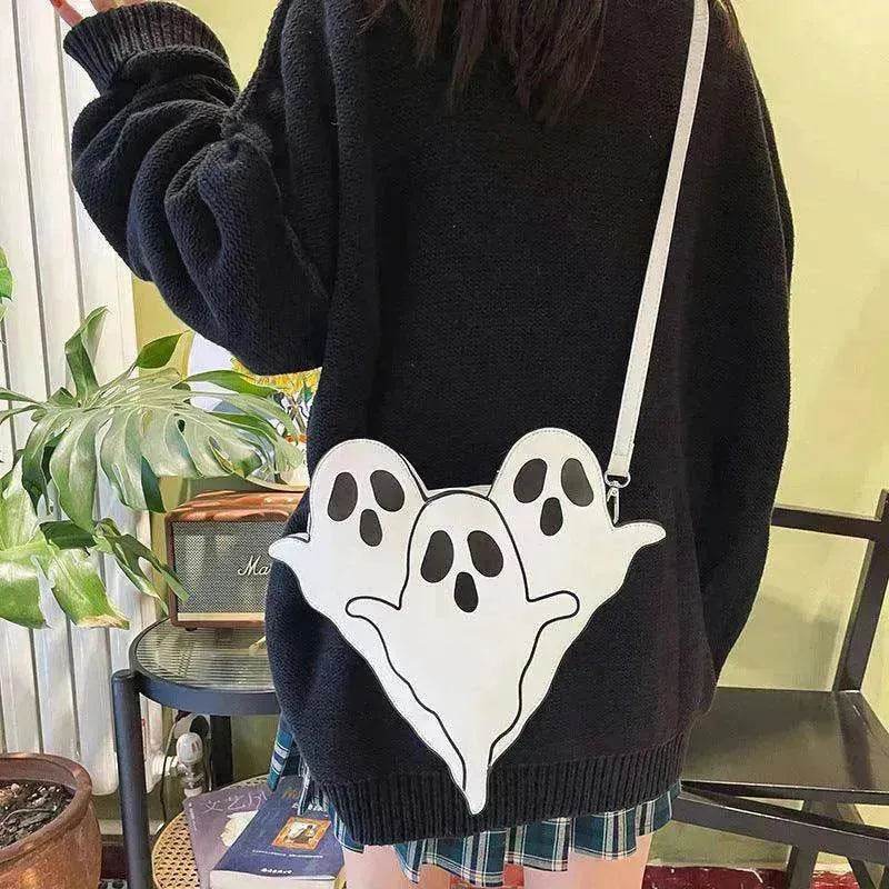Funny 3D Ghost Cartoon Shoulder Bag: Cute Halloween Crossbody - www.Shopthatapp.com