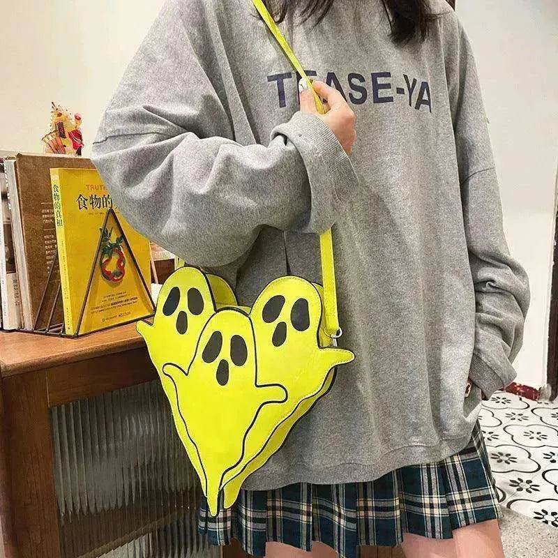 Funny 3D Ghost Cartoon Shoulder Bag: Cute Halloween Crossbody - www.Shopthatapp.com