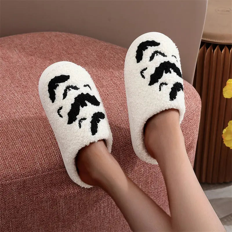 Funny Bat Slipper Halloween Pumpkin Flat Indoor House Shoes For Women Men Soft Plush Cozy Horror Fashion Halloween Gifts - www.Shopthatapp.com