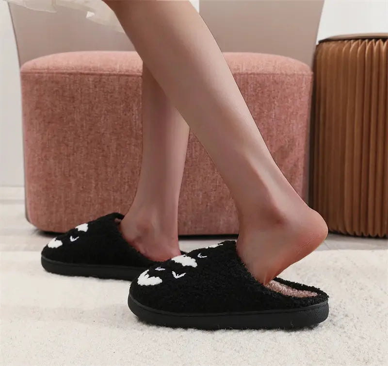 Funny Bat Slipper Halloween Pumpkin Flat Indoor House Shoes For Women Men Soft Plush Cozy Horror Fashion Halloween Gifts - www.Shopthatapp.com