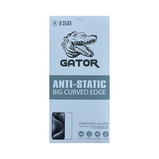 Verre trempé Gator pour iPhone 15 Pro Anti-static - noir - www.Shopthatapp.com
