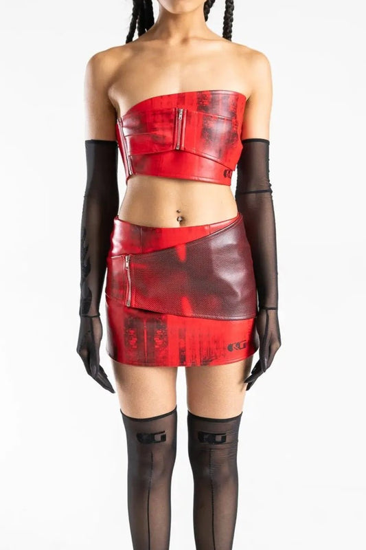 Faux Leather Mini Skirt