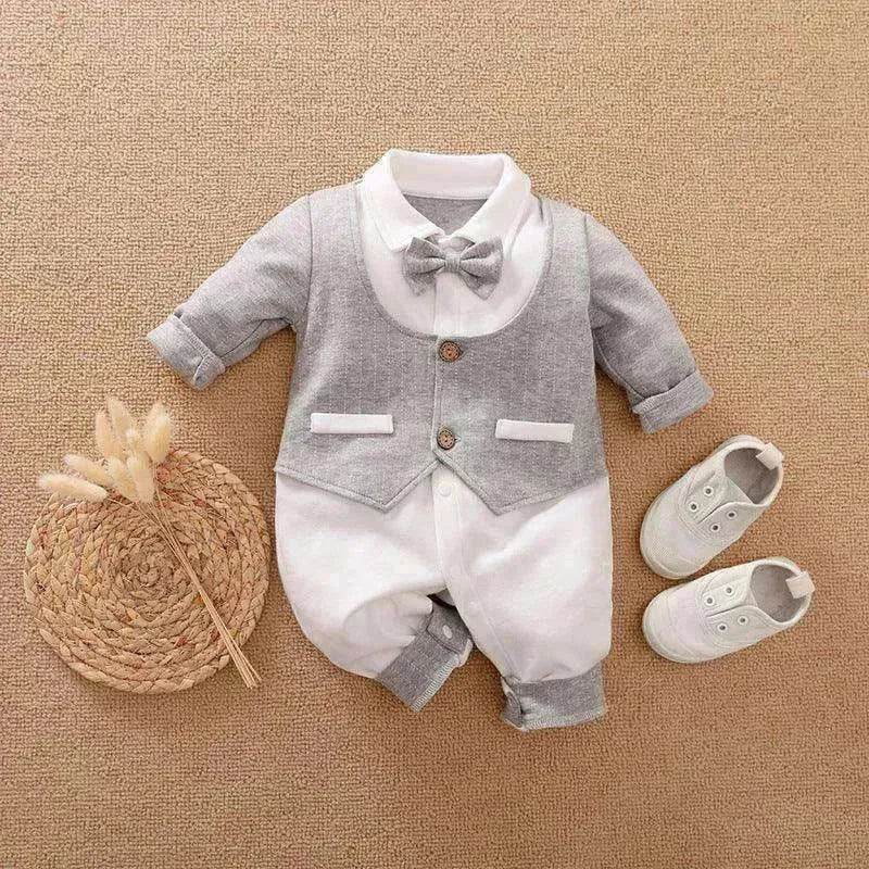 Gentleman's Baby Clothes, Long-sleeved Baby Clothes, Gentleman's Romper - www.Shopthatapp.com