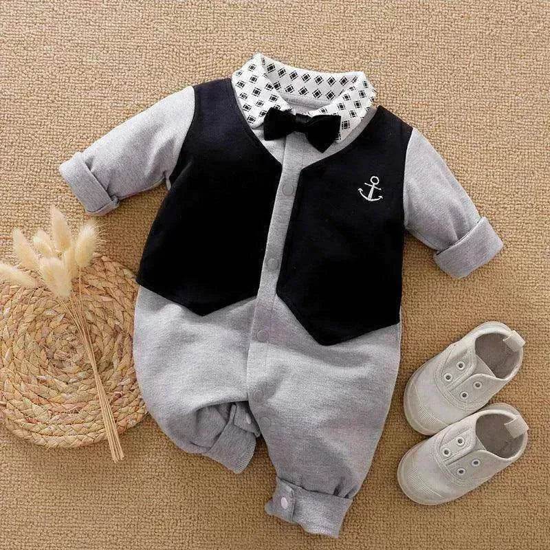 Gentleman's Baby Clothes, Long-sleeved Baby Clothes, Gentleman's Romper - www.Shopthatapp.com