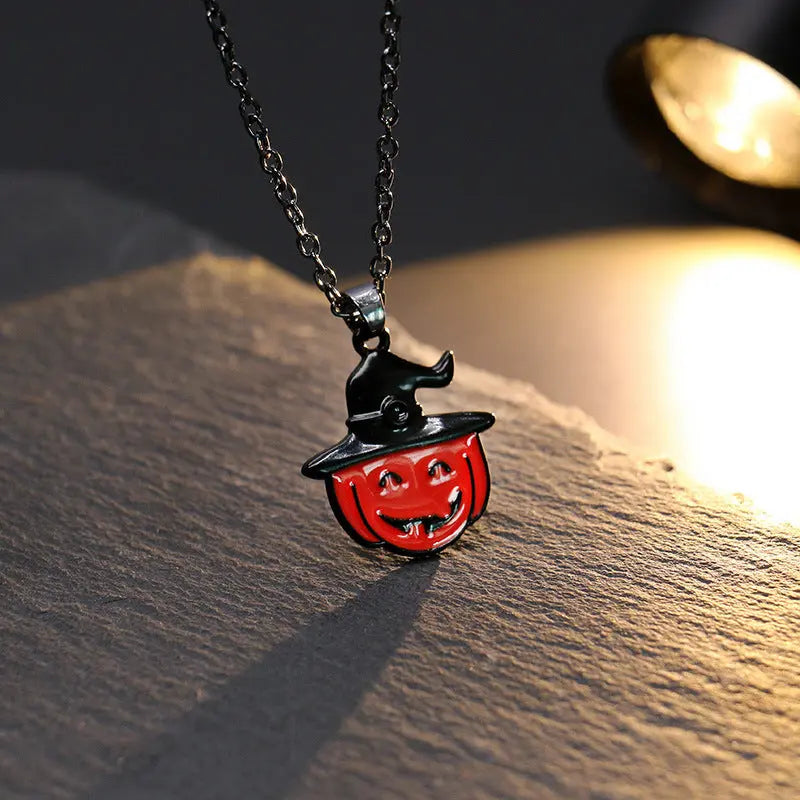 Ghost Festival Ghost Skull Bat Pumpkin Head Pendant Necklace - www.Shopthatapp.com