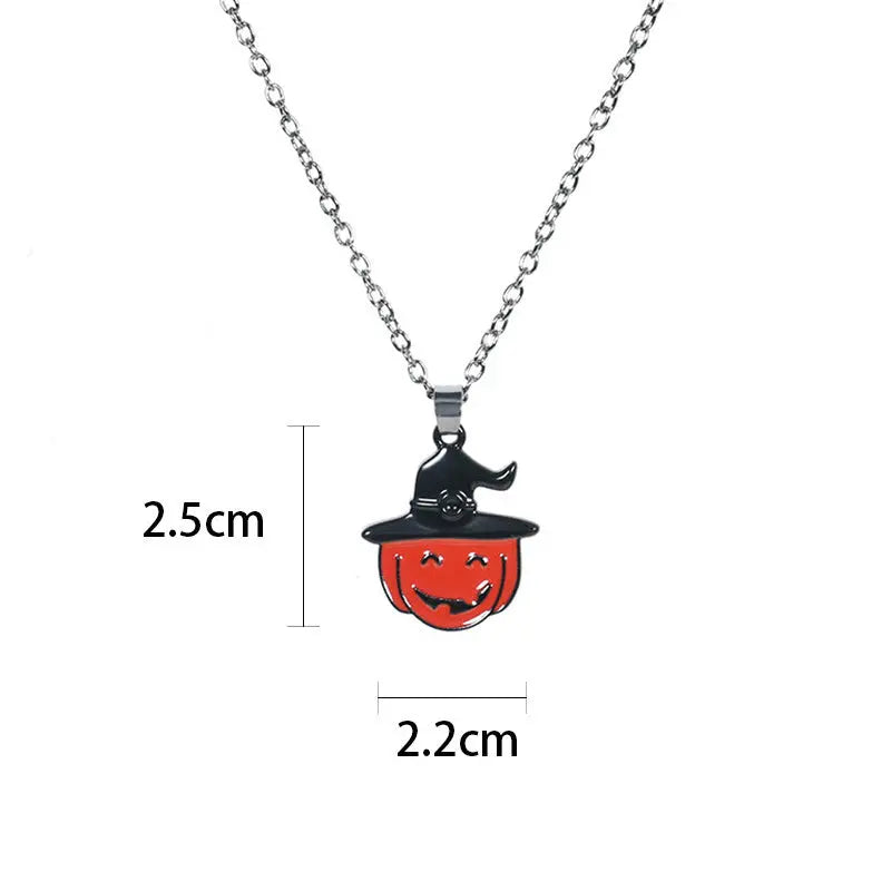 Ghost Festival Ghost Skull Bat Pumpkin Head Pendant Necklace - www.Shopthatapp.com