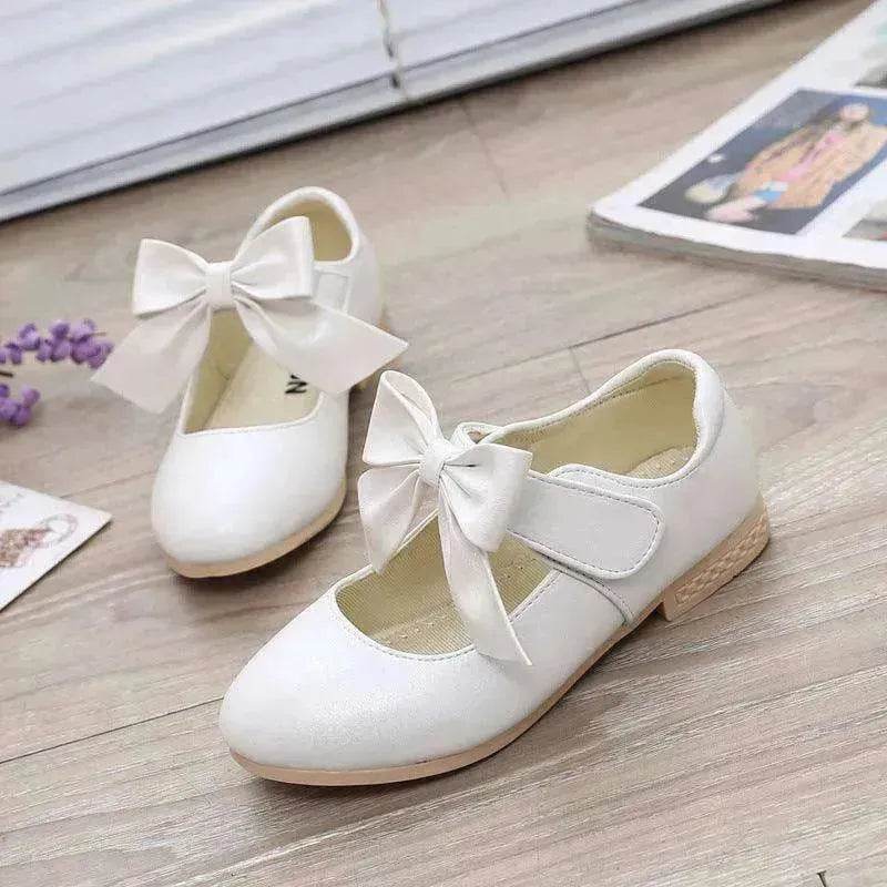 Girls Shoes White Leather Shoes Bowknot Girls Children Princess Shoes - www.Shopthatapp.com