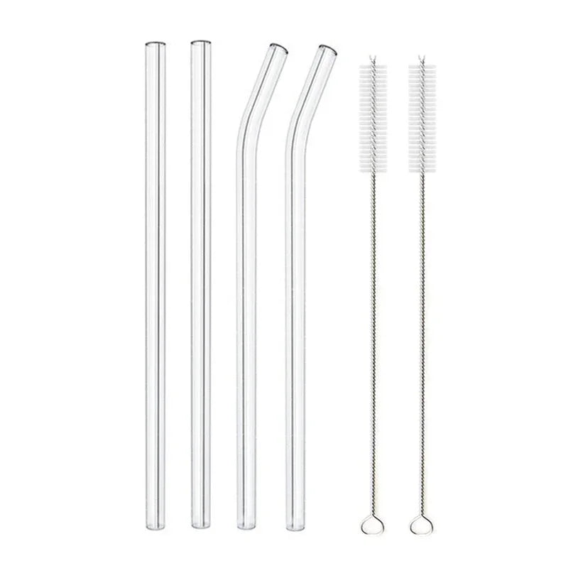 Glass Straws, Pearl Milk Tea Coarse Drinking Straws, Non-disposable Transparent Water Cups, Long Straws - www.Shopthatapp.com