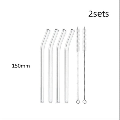 Glass Straws, Pearl Milk Tea Coarse Drinking Straws, Non-disposable Transparent Water Cups, Long Straws - www.Shopthatapp.com