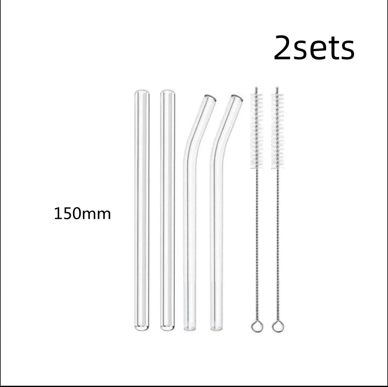 Glass Straws, Pearl Milk Tea Coarse Drinking Straws, Non-disposable Transparent Water Cups, Long Straws - www.Shopthatapp.com