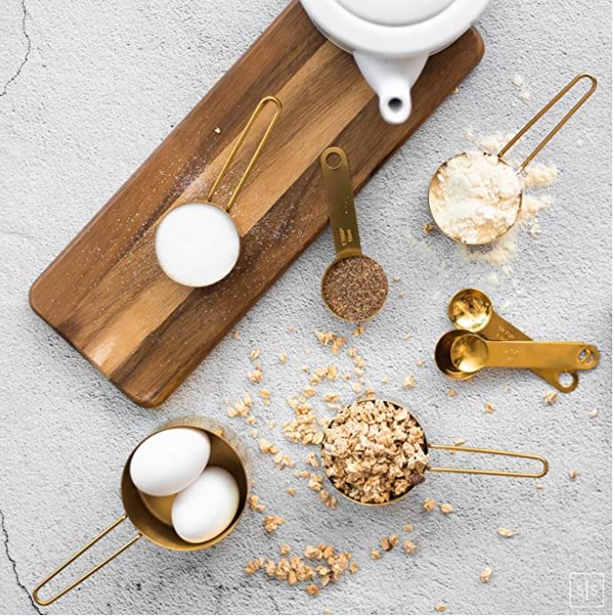 Plated Measuring Cups & Spoons Set - www.Shopthatapp.com