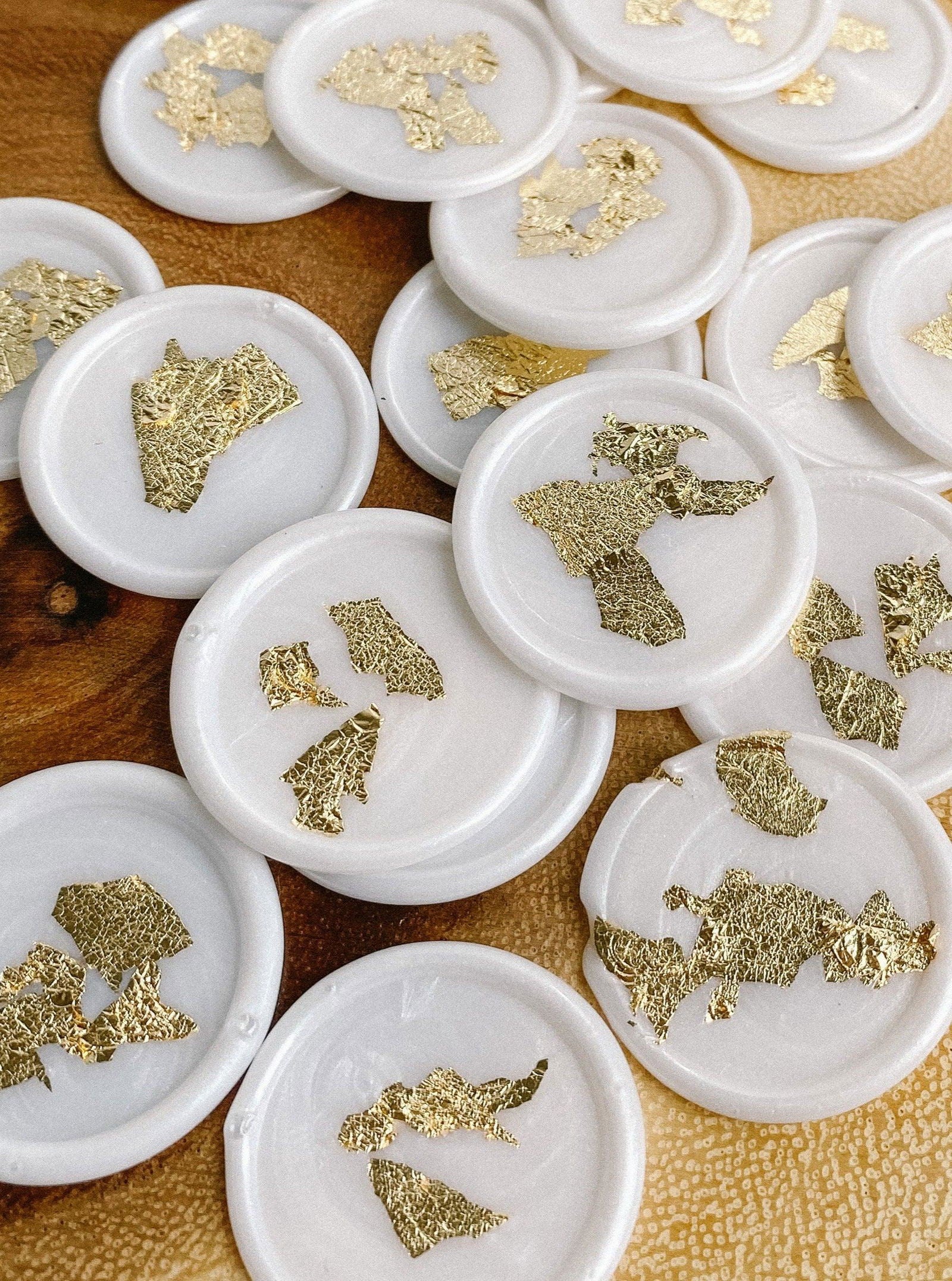 Gold foil wax seals - Set of 9-Stationary-www.Shopthatapp.com-Made of Honour Co.