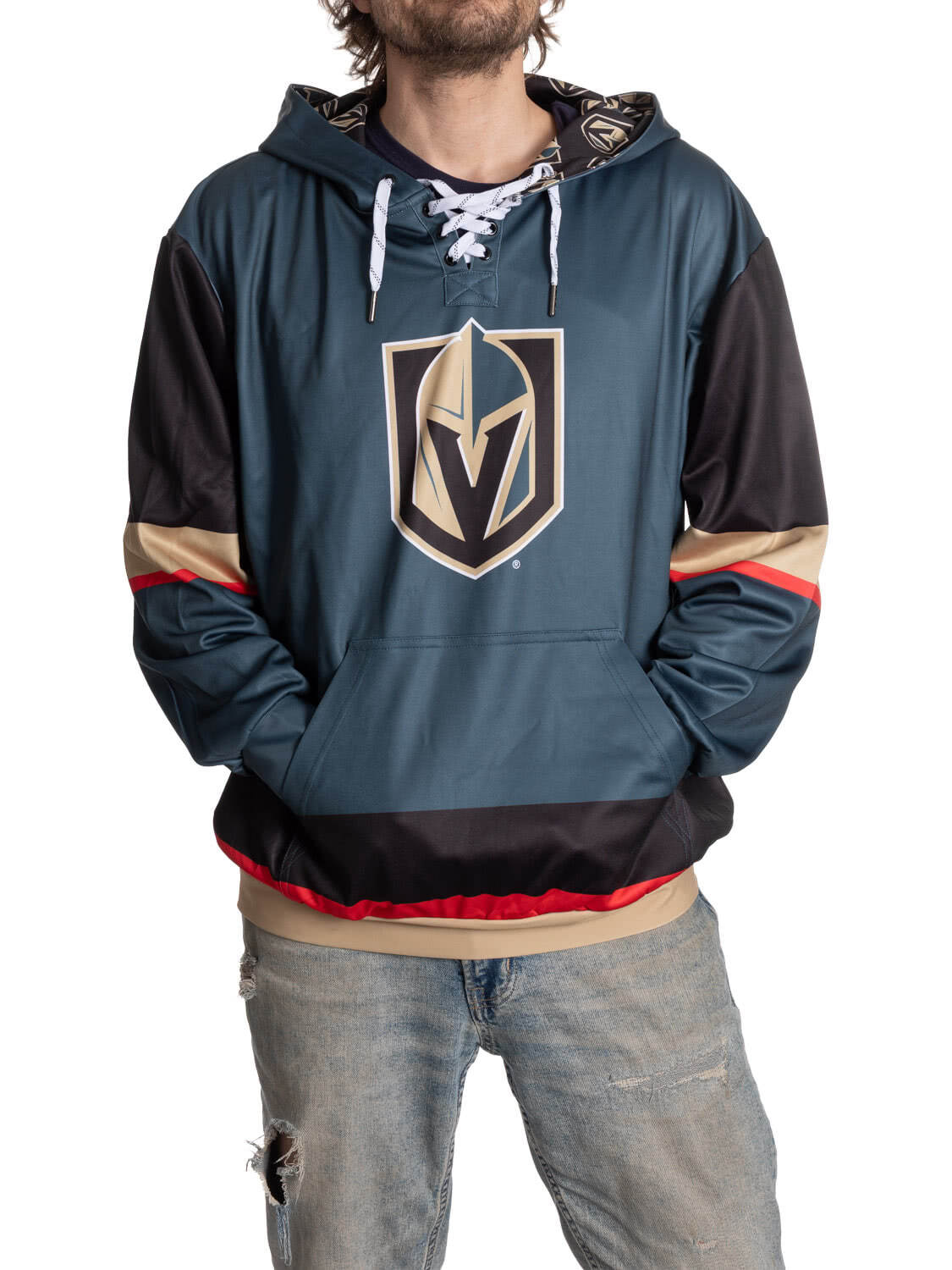 Vegas Golden Knights Hockey Lace Hoodie - www.Shopthatapp.com