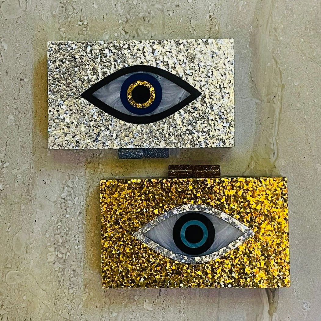 Golden Evil Eye Clutch - Www.Shopthatapp.com