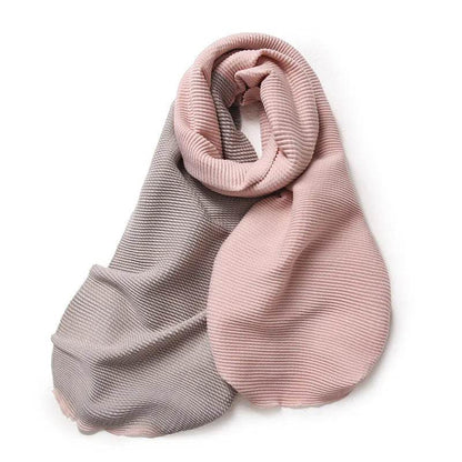 Gradient Mixed-color Scarf Winter Double-sided Wrinkled Imitation Cashmere Scarf Popular Versatile And Elegant Shawl For Women - www.Shopthatapp.com #