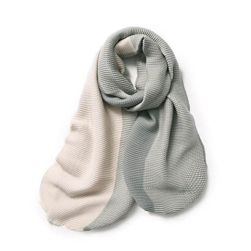 Gradient Mixed-color Scarf Winter Double-sided Wrinkled Imitation Cashmere Scarf Popular Versatile And Elegant Shawl For Women - www.Shopthatapp.com #