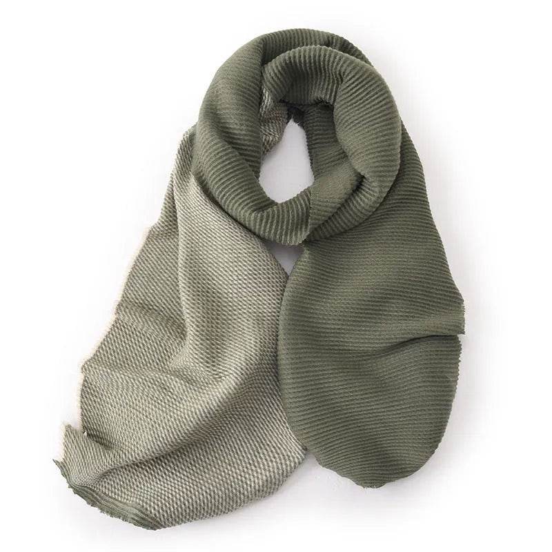 Gradient Mixed-color Scarf Winter Double-sided Wrinkled Imitation Cashmere Scarf Popular Versatile And Elegant Shawl For Women - www.Shopthatapp.com #