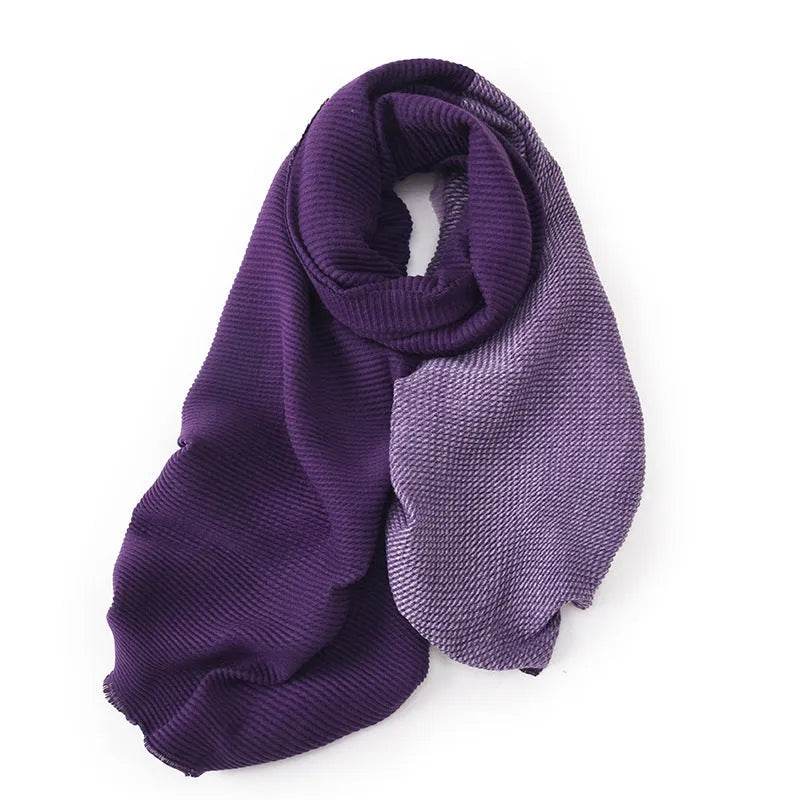 Gradient Mixed-color Scarf Winter Double-sided Wrinkled Imitation Cashmere Scarf Popular Versatile And Elegant Shawl For Women - www.Shopthatapp.com #