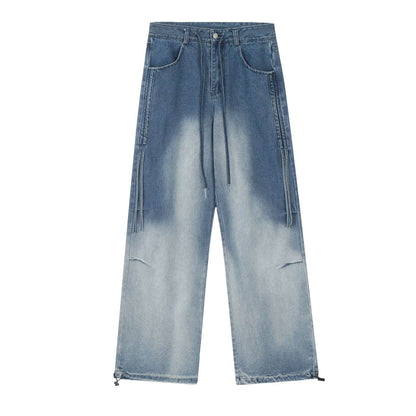 Gradient Tie-dye Straight-leg Denim Trousers Men Jeans - www.Shopthatapp.com #