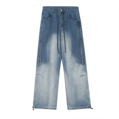 Gradient Tie-dye Straight-leg Denim Trousers Men Jeans - www.Shopthatapp.com #