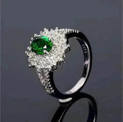 Green Zircon Ornament Ring Jewelry - www.Shopthatapp.com