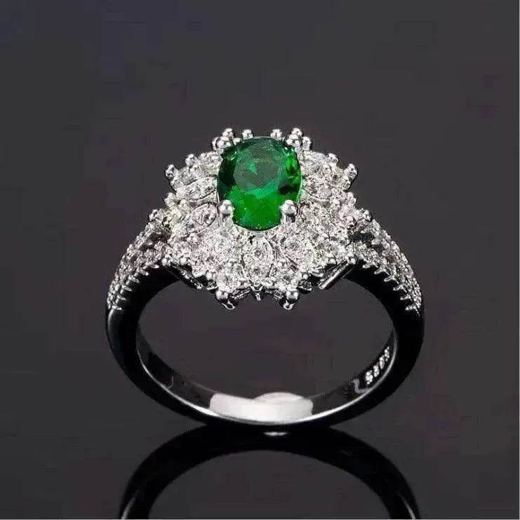 Green Zircon Ornament Ring Jewelry - www.Shopthatapp.com