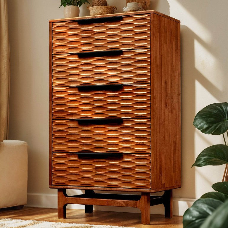 Elara Solid Wood 5-Drawer Dresser - www.Shopthatapp.com