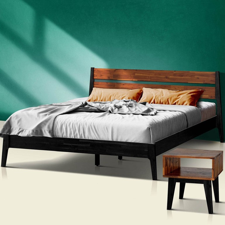 Callisto Solid Wood  Bed Frame and Nightstand Bedroom Set - www.Shopthatapp.com