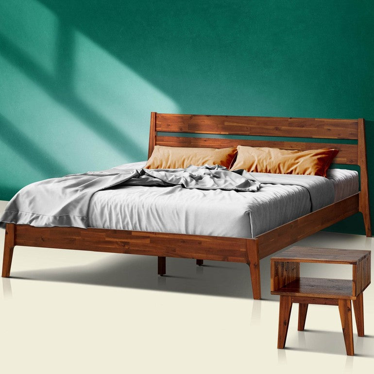 Callisto Solid Wood  Bed Frame and Nightstand Bedroom Set - www.Shopthatapp.com