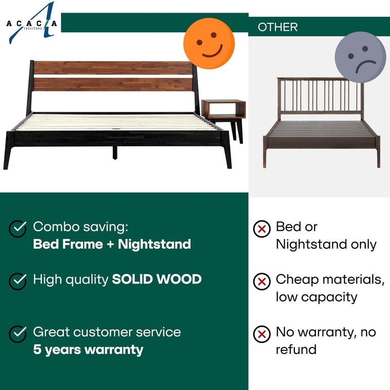 Callisto Solid Wood  Bed Frame and Nightstand Bedroom Set - www.Shopthatapp.com