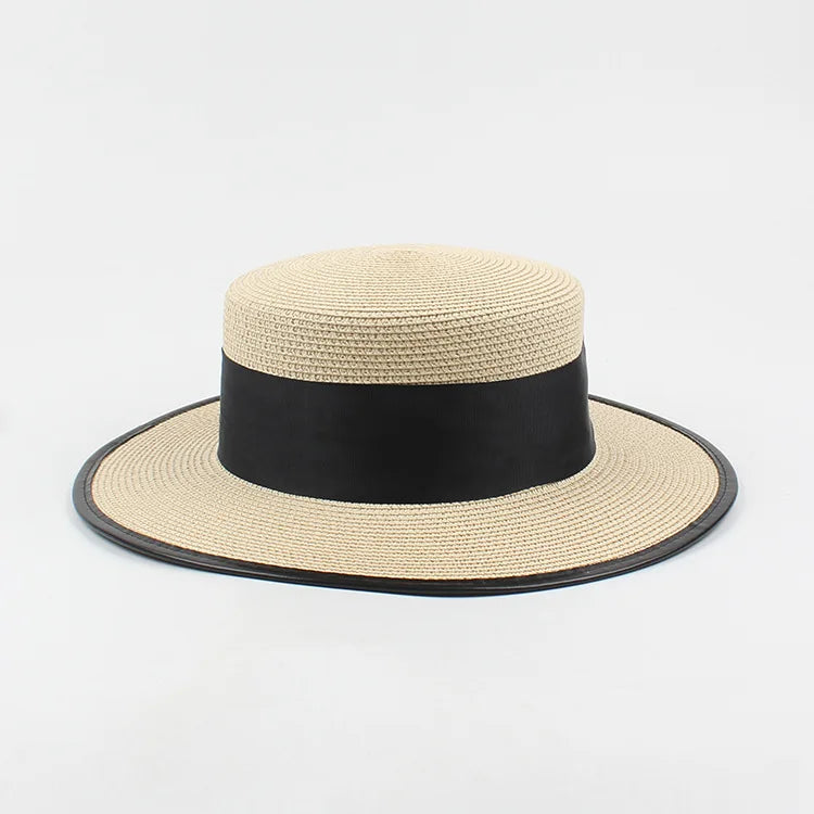 Panama Fashion Ladies Elegant Raffia Straw Hat Rhinestone Letters Vacation Travel High Quality Ladies Summer Topper Banquet Hat - www.Shopthatapp.com