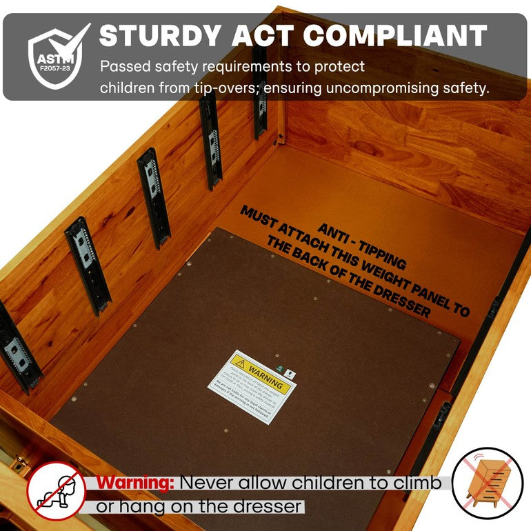 Elara Solid Wood 5-Drawer Dresser - www.Shopthatapp.com