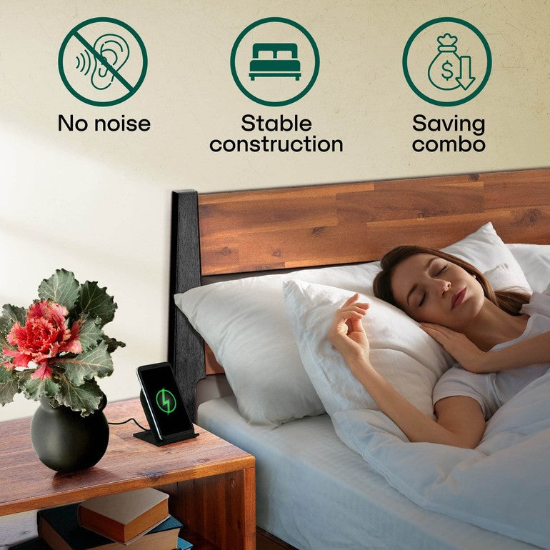 Callisto Solid Wood  Bed Frame and Nightstand Bedroom Set - www.Shopthatapp.com