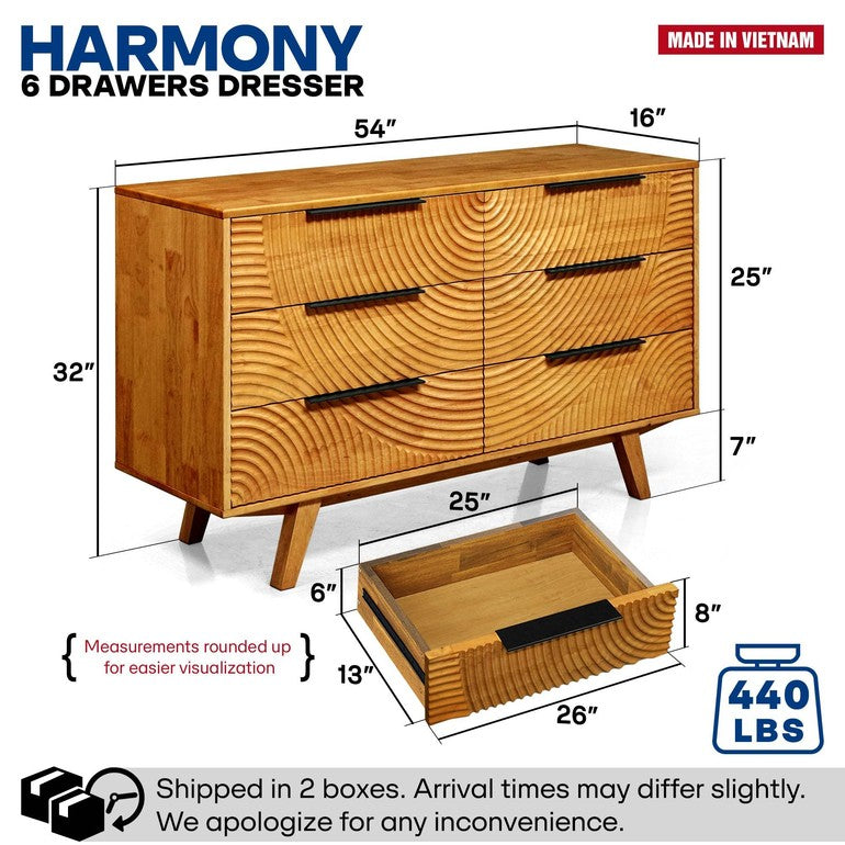 Harmony Dresser with 6 Drawers - www.Shopthatapp.com