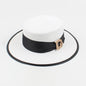 Panama Fashion Ladies Elegant Raffia Straw Hat Rhinestone Letters Vacation Travel High Quality Ladies Summer Topper Banquet Hat - www.Shopthatapp.com