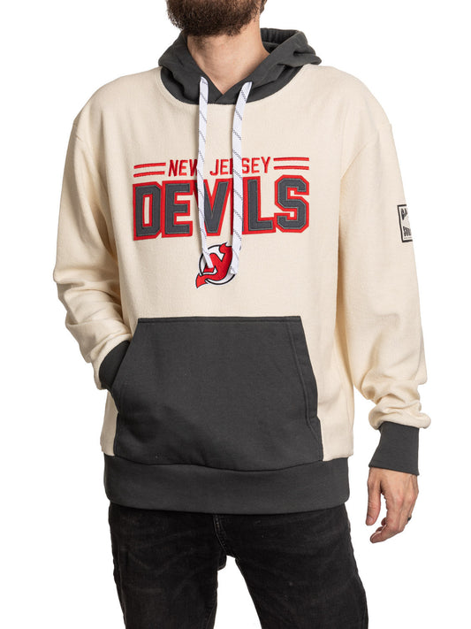 New Jersey Devils NHL Unisex Reverse Terry Retro Premium Hoodie - www.Shopthatapp.com