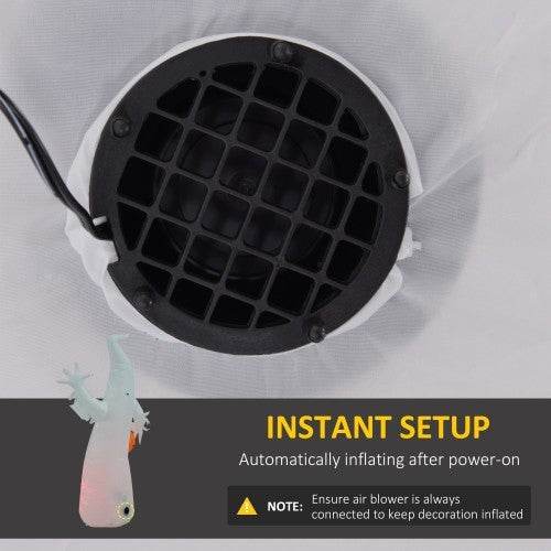 HOMCOM 5.9 Halloween Inflatable Outdoor Decoration Ghost With Pumpkin, Blow Up LED Yard Decor For Garden, Lawn, Party, Holiday, Waterproof - www.Shopthatapp.com #