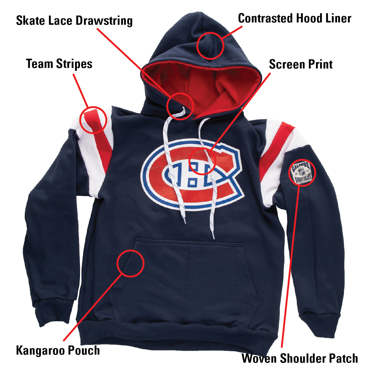 Montreal Canadiens Varsity Retro Style Hoodie - www.Shopthatapp.com