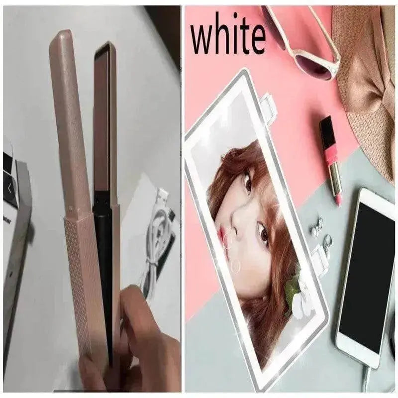 Hair Straightener Cordless Usb Hair Straightener Mini Ceramics Hair Curler 3 Constant Temperature Portable Flat Iron For Travel - www.Shopthatapp.com