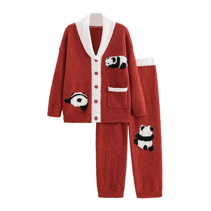 Half Velvet Pajamas For Women Autumn And Winter Soft Cardigan Suit - www.Shopthatapp.com