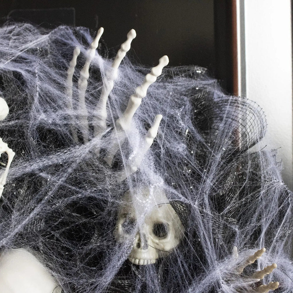 Halloween Black Mesh Skull Garland Party Layout Props - www.Shopthatapp.com