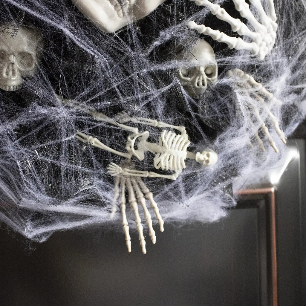 Halloween Black Mesh Skull Garland Party Layout Props - www.Shopthatapp.com