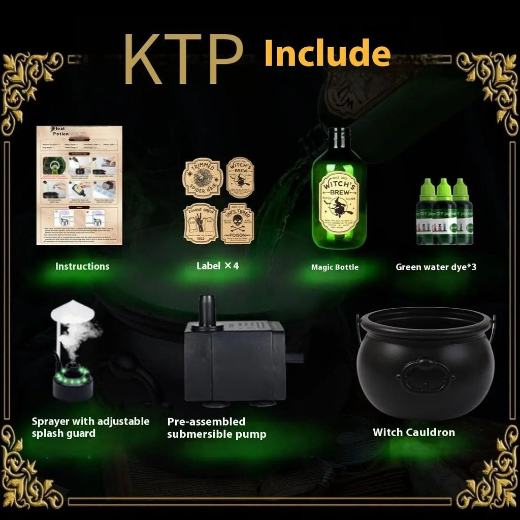 Halloween Black Wizard Bowl Magic Float Bottle And Diffuser Indoor Home Bar Magic Party Horror Ghost Props Halloween Decoration - www.Shopthatapp.com