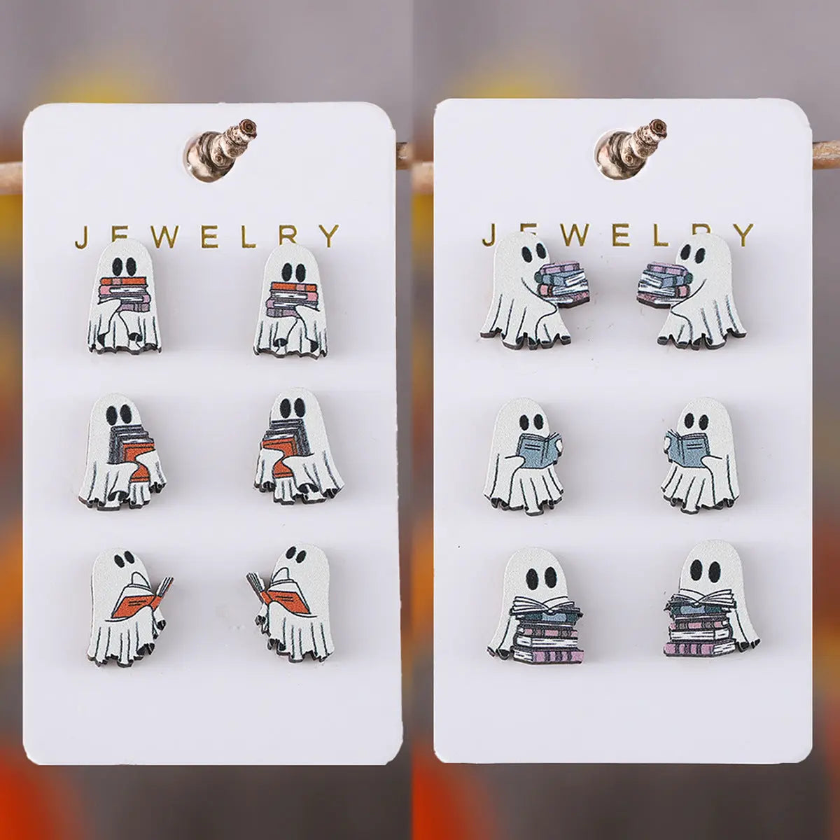 Halloween Book Ghost Wooden Studs Suit - www.Shopthatapp.com