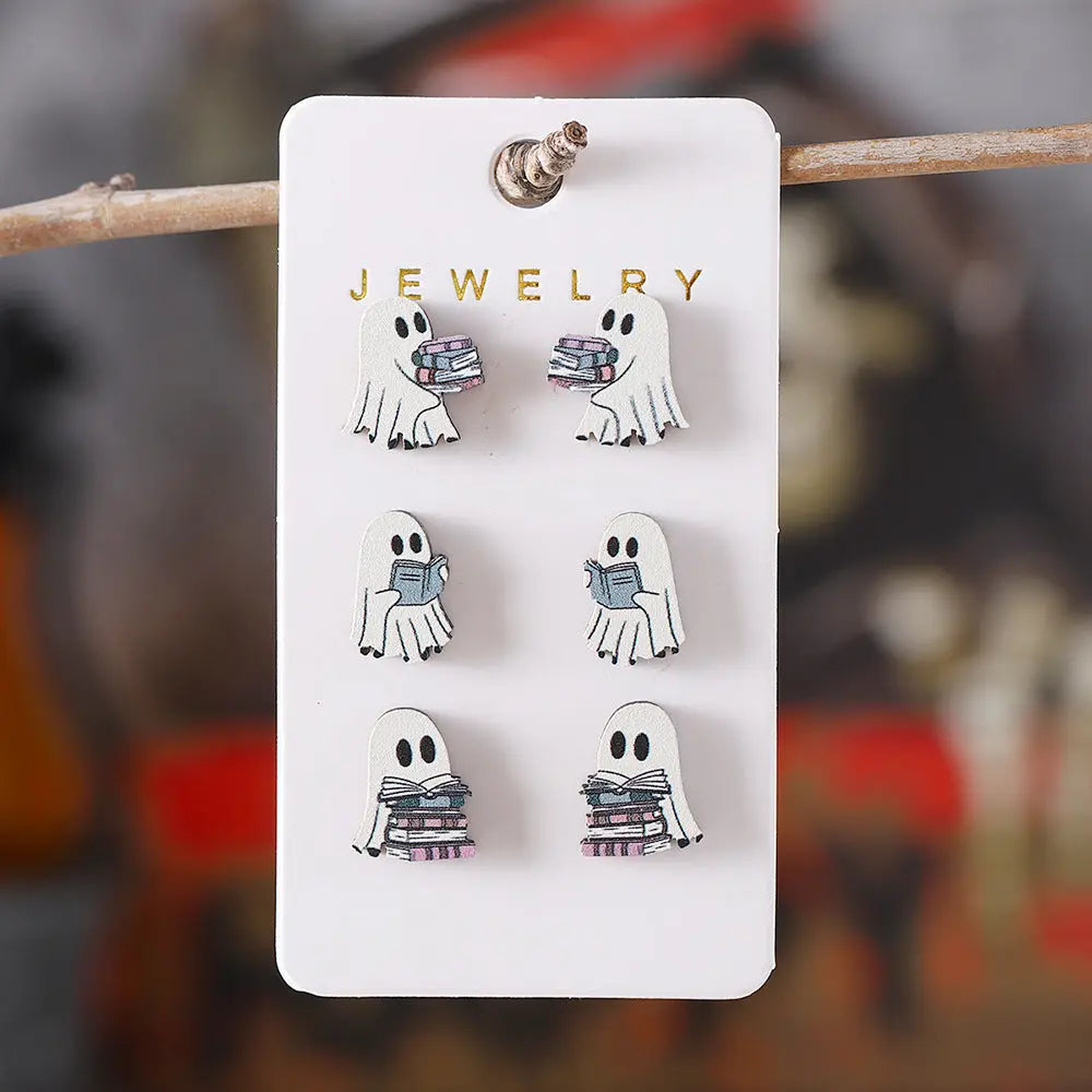 Halloween Book Ghost Wooden Studs Suit - www.Shopthatapp.com