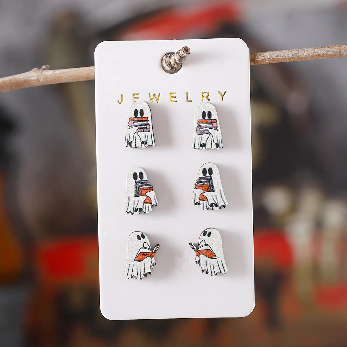 Halloween Book Ghost Wooden Studs Suit - www.Shopthatapp.com