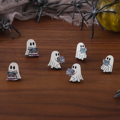 Halloween Book Ghost Wooden Studs Suit - www.Shopthatapp.com #
