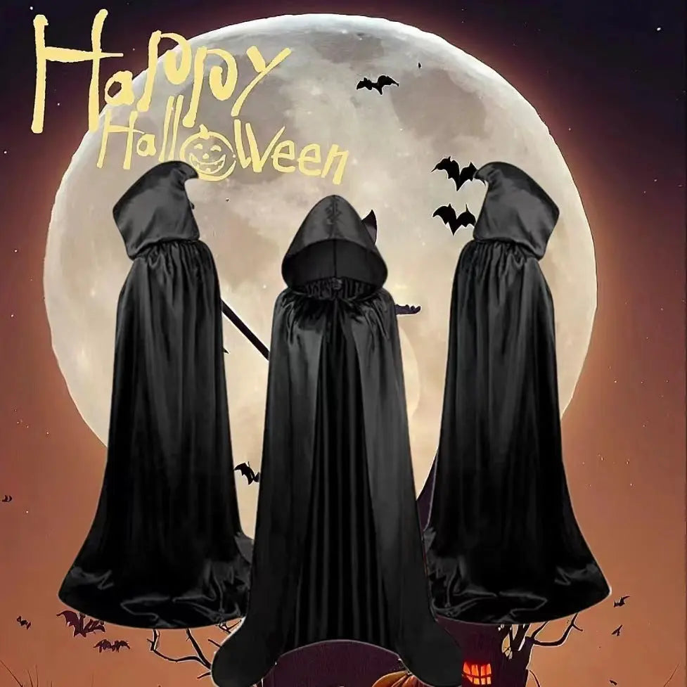 Halloween Cloak Costumes Wizard Cloak For Children Hooded Capes Mantle Black Party Decoration - www.Shopthatapp.com