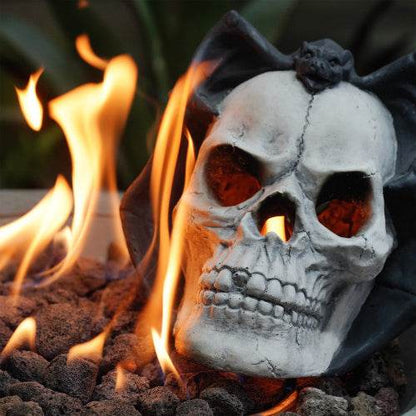 Halloween Décor - Fire Pit Demon Skull Gas Log For Ventless  Vent Free, Electric, Outdoor Fireplace And Fire Pit, - www.Shopthatapp.com #