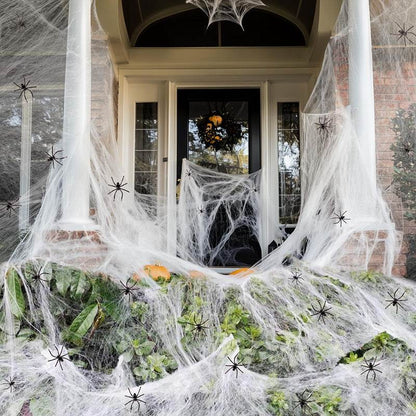 Halloween Decoration Cotton Spider Web Atmosphere Layout Props - www.Shopthatapp.com #